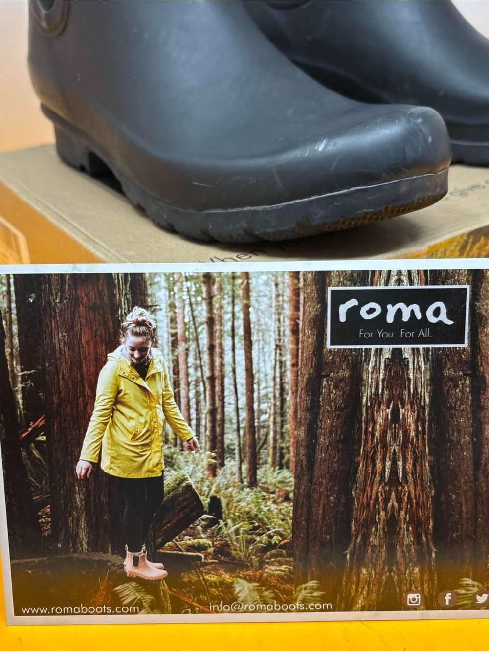 Sz 9 Roma Black Women's Chelsea Rain Ankle Boots used need cleaning 🧽 - Picture 14 of 17